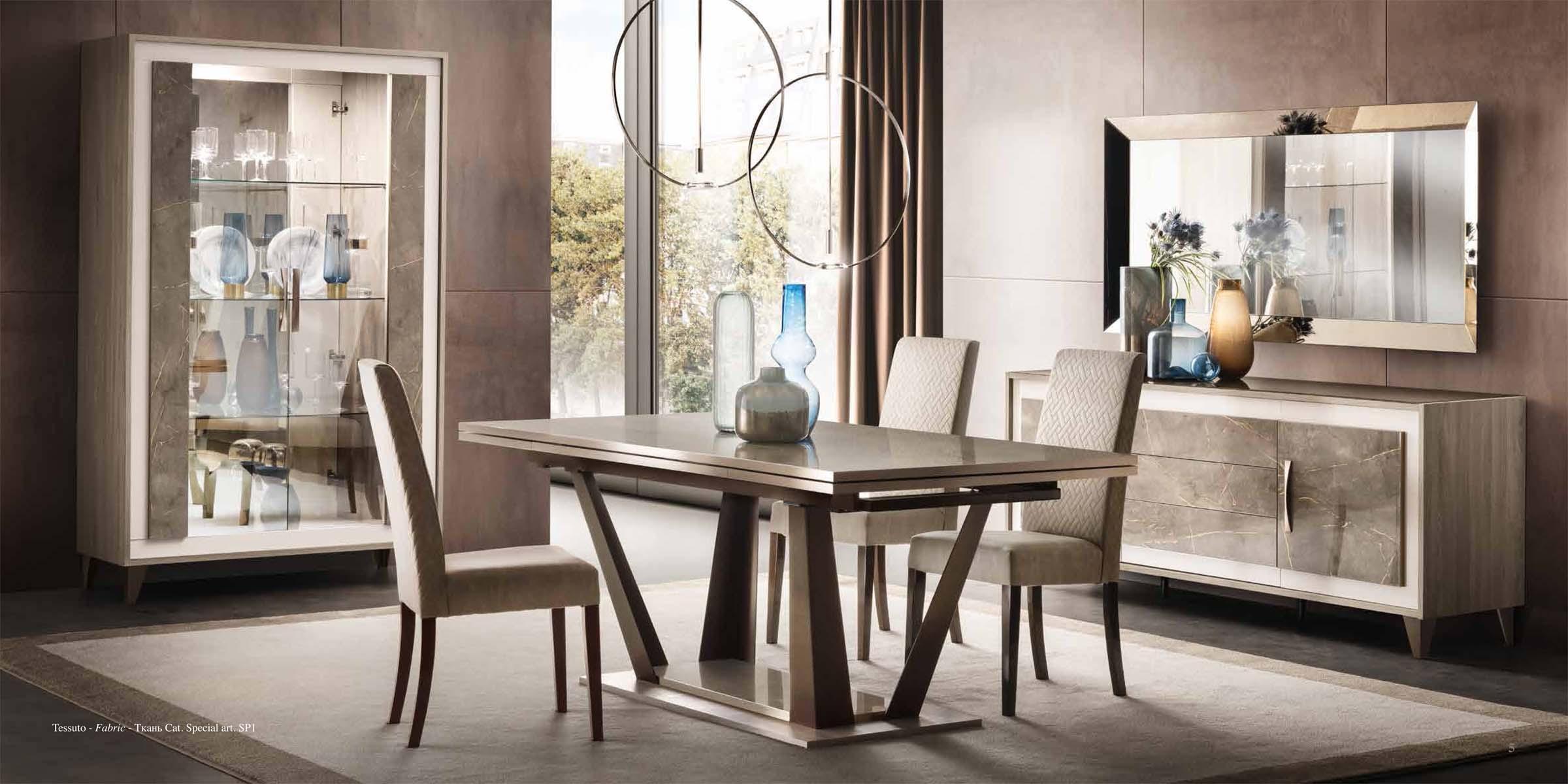 

    
Shiny Gray Marble-finish Dining Table ARREDOAMBRA ESF Modern Made in Italy
