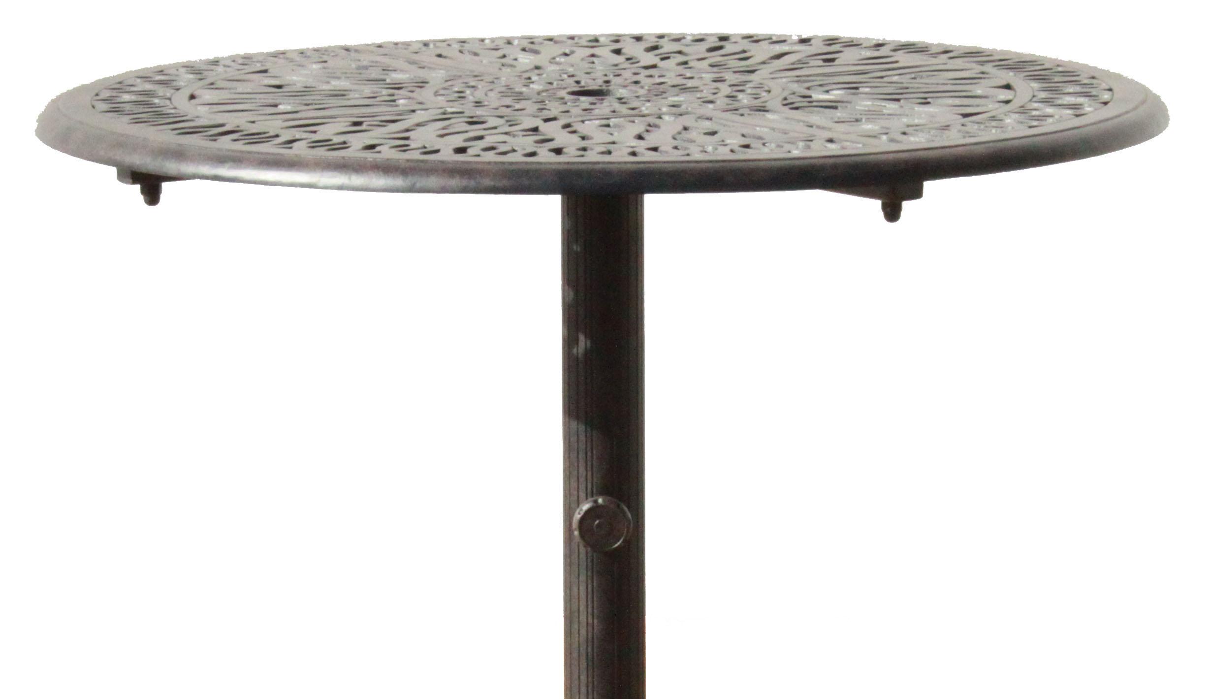 

    
Signature Cast Aluminum Knock-Down 42" Round Pedestal Bar Table w/ Footrest by CaliPatio
