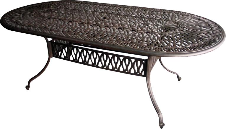 

    
Signature Cast Aluminum Knock-Down 84" x 42" Oval Dining Table by CaliPatio

