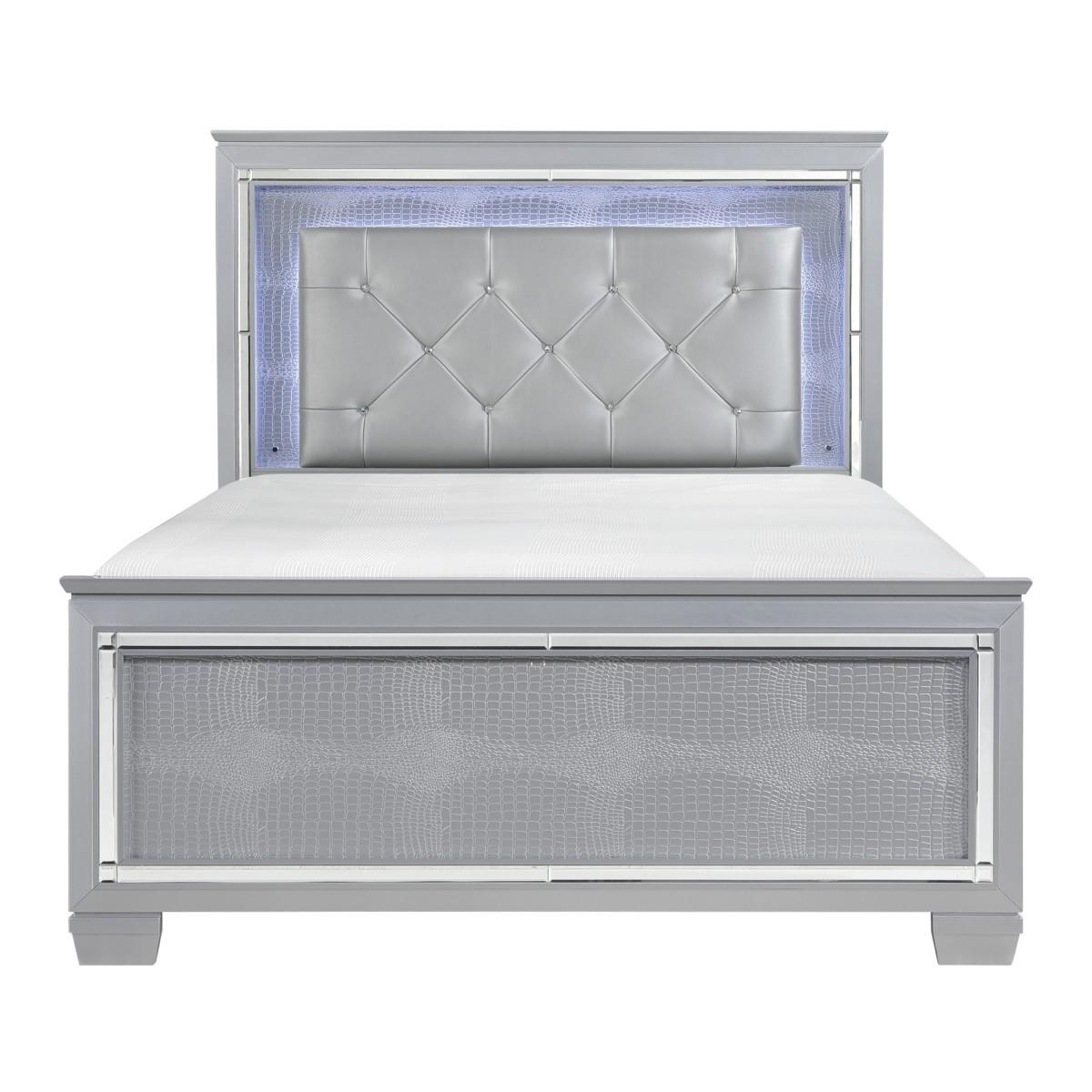 

    
Glam Silver Wood Queen Bed Homelegance 1916-1* Allura
