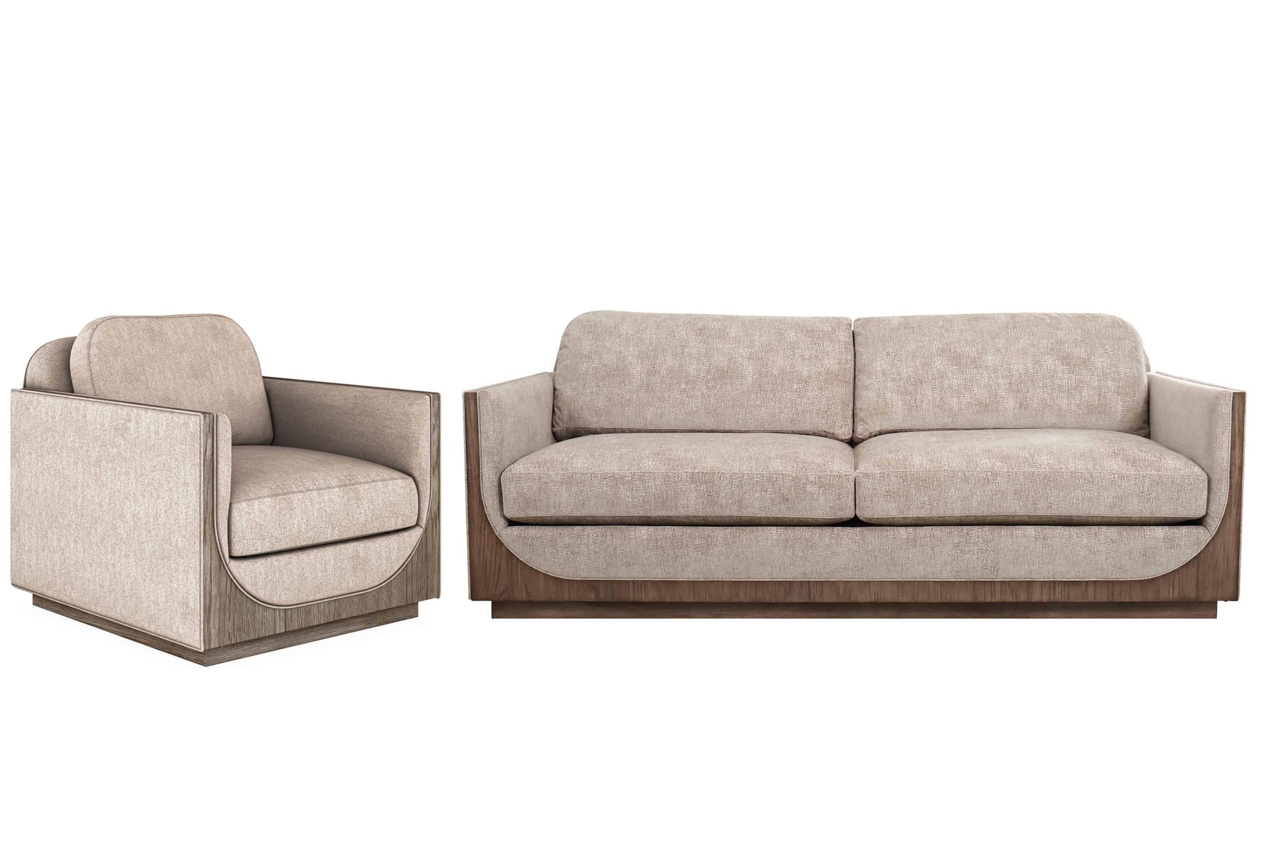 

    
Silver Fabric Sofa Set 2Pcs BASTION 763501-5354FN A.R.T. Furniture Contemporary
