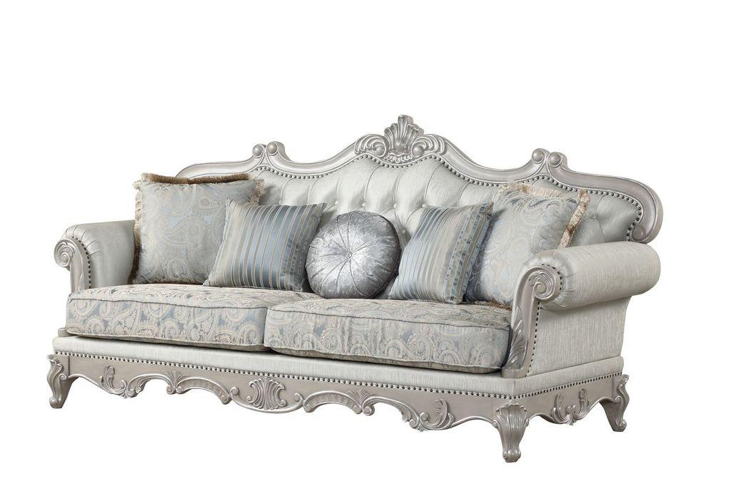 

    
Silver Finish Button Tufted Sofa Tuscan Galaxy Home Traditional
