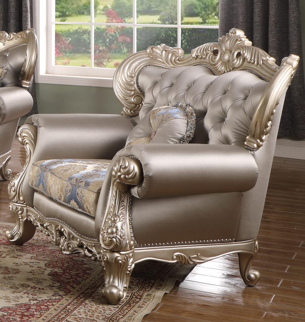 Transitional Arm Chairs Ariel 3037SIARI in Silver Faux Leather