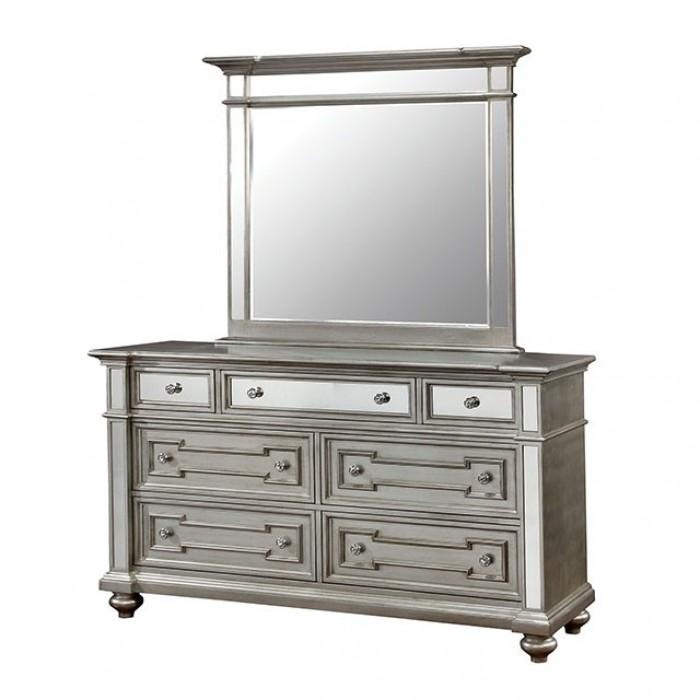 

    
Contemporary Silver Wood Dresser With Mirror Furniture of America Salamanca CM7673D-D-2PCS
