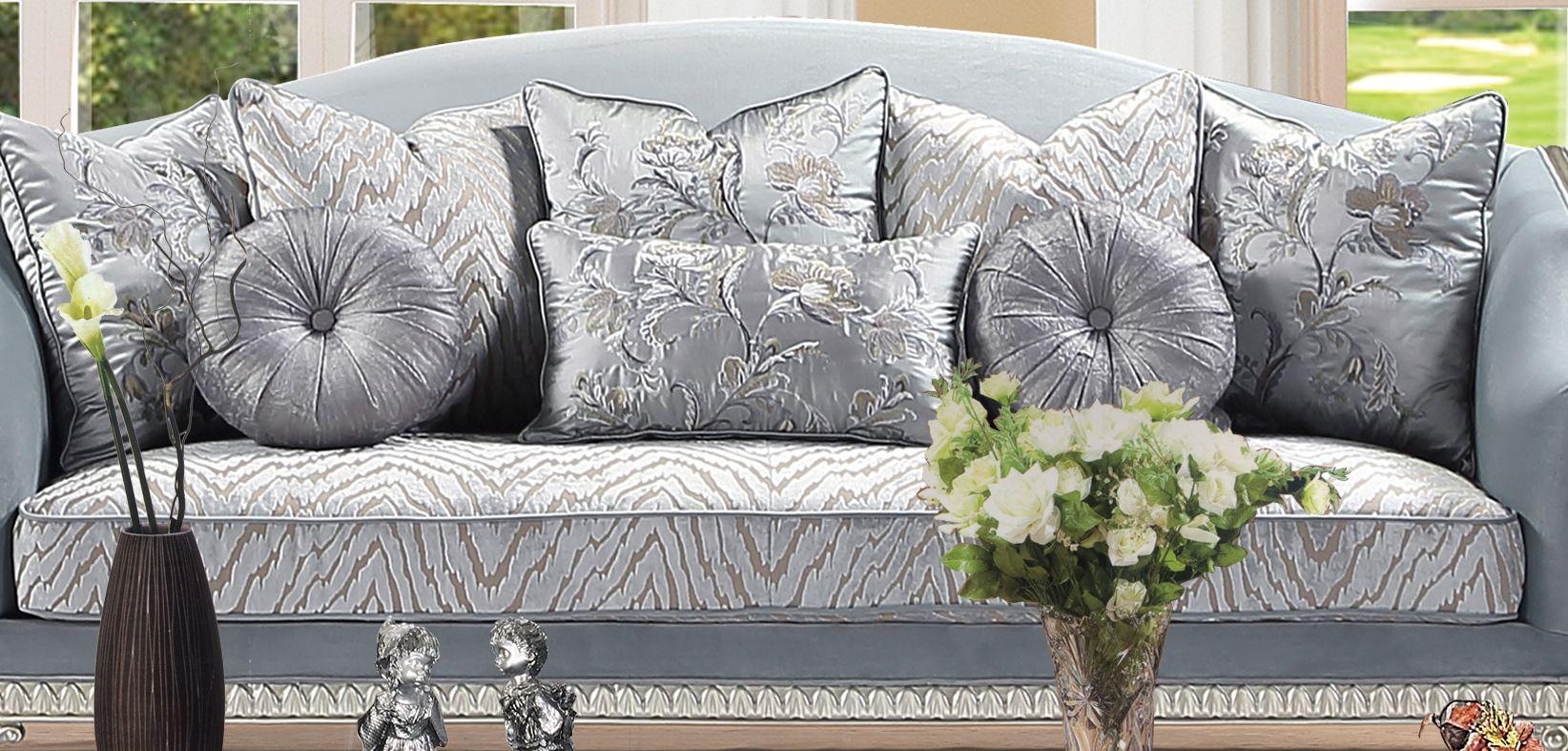 

        
Cosmos Furniture Venus Sofa and Loveseat Set Silver/Gray Fabric 810053742648
