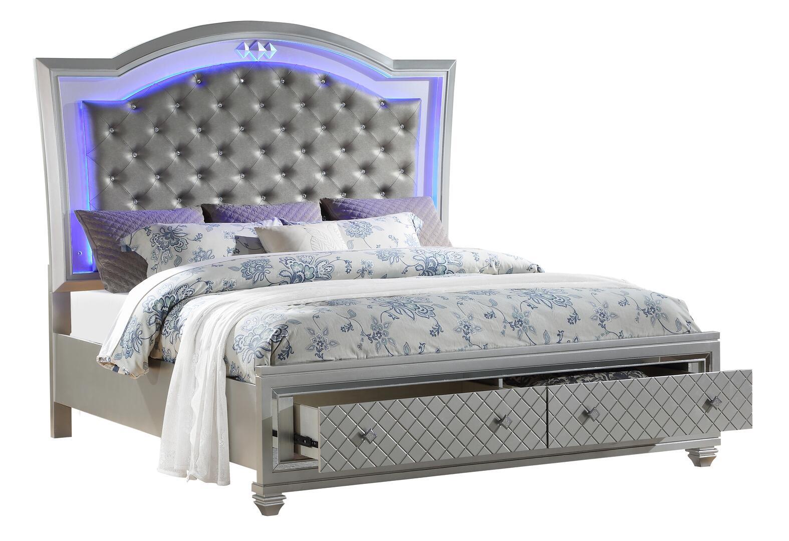 Cosmos Furniture Shiney Panel Bed
