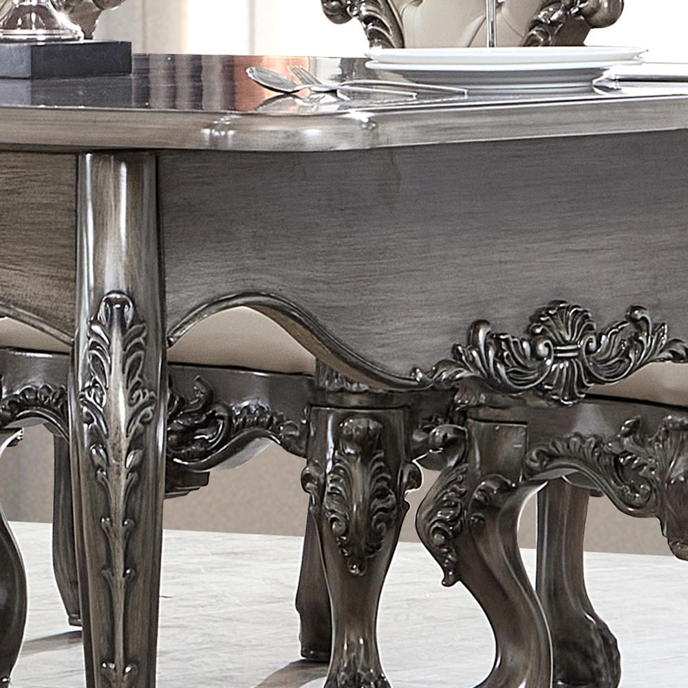 

    
Silver Gray Rectangle Dining Table Traditional Homey Design HD-13012-GR

