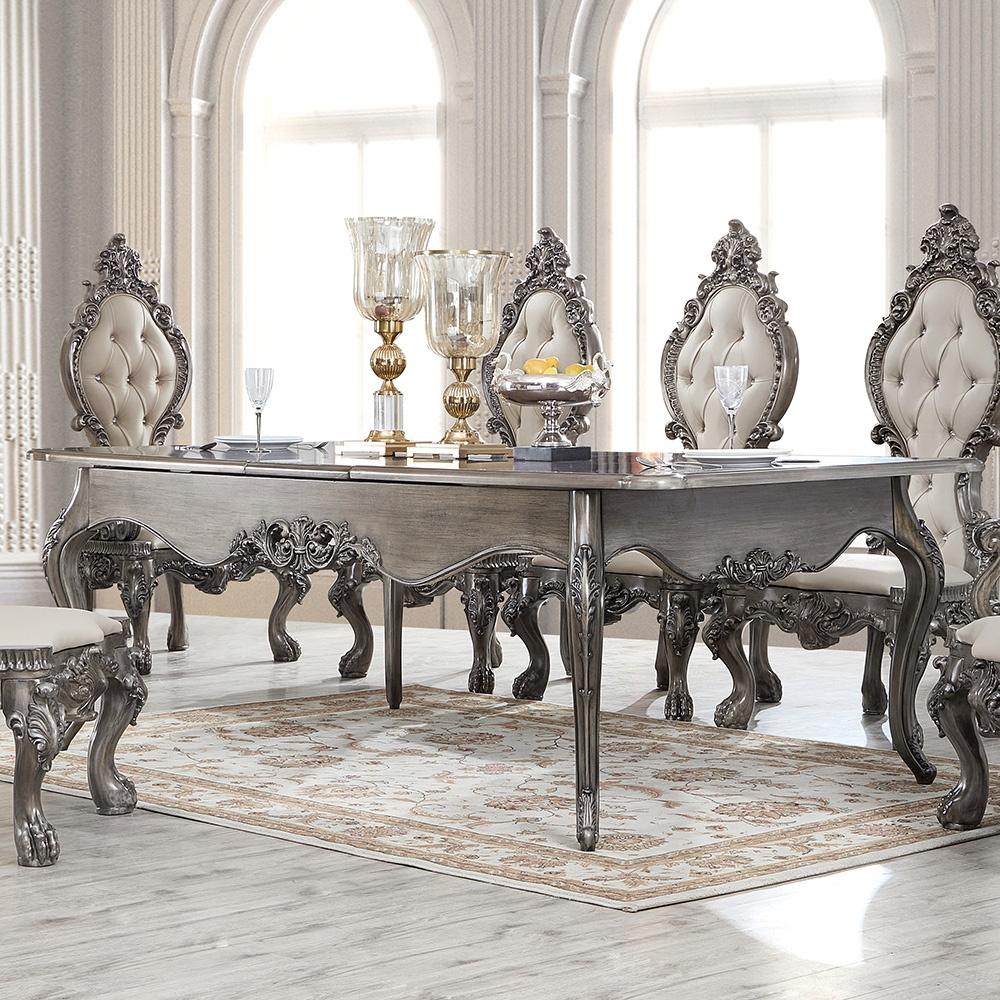 Traditional Rectangle Table HD-13012-GR – DINING TABLE HD-D13012GR in Silver, Gray 