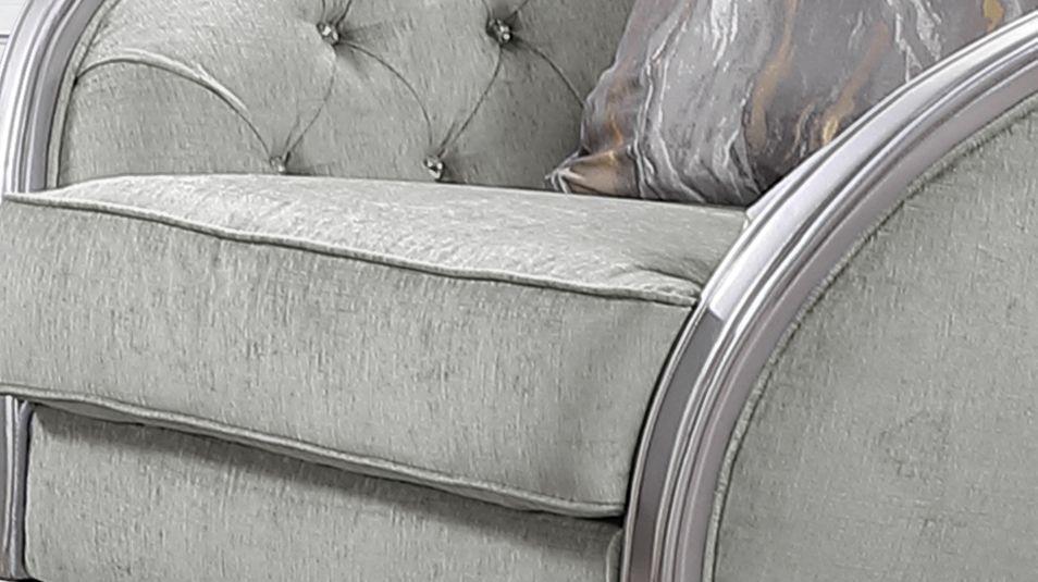 

        
810053743591Silver Gray Finish Wood Sofa Set 3Pcs Transitional Cosmos Furniture Natalia
