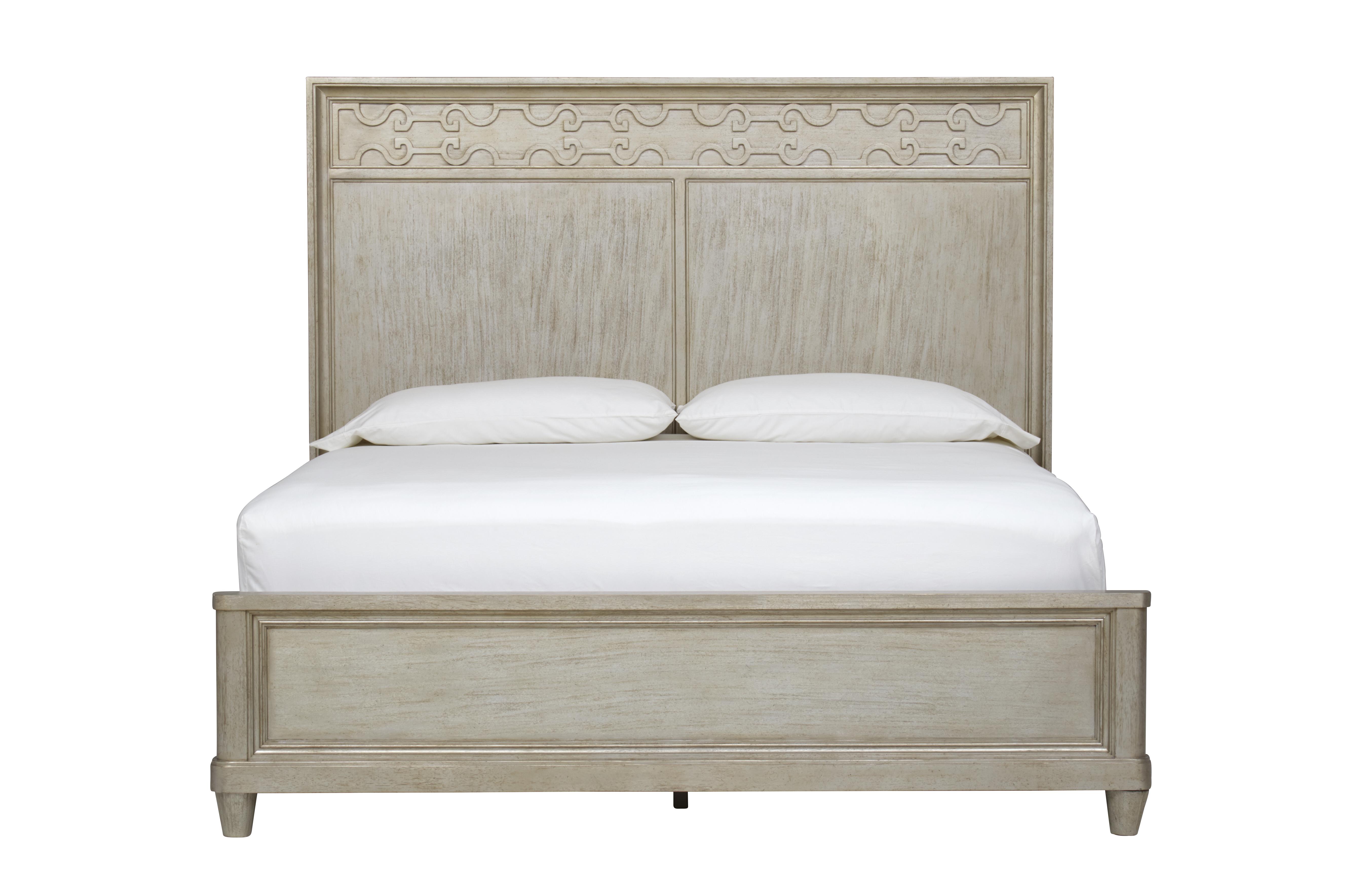 

    
Silver Painted Wood C. King Panel Bed by A.R.T. Furniture Morrissey
