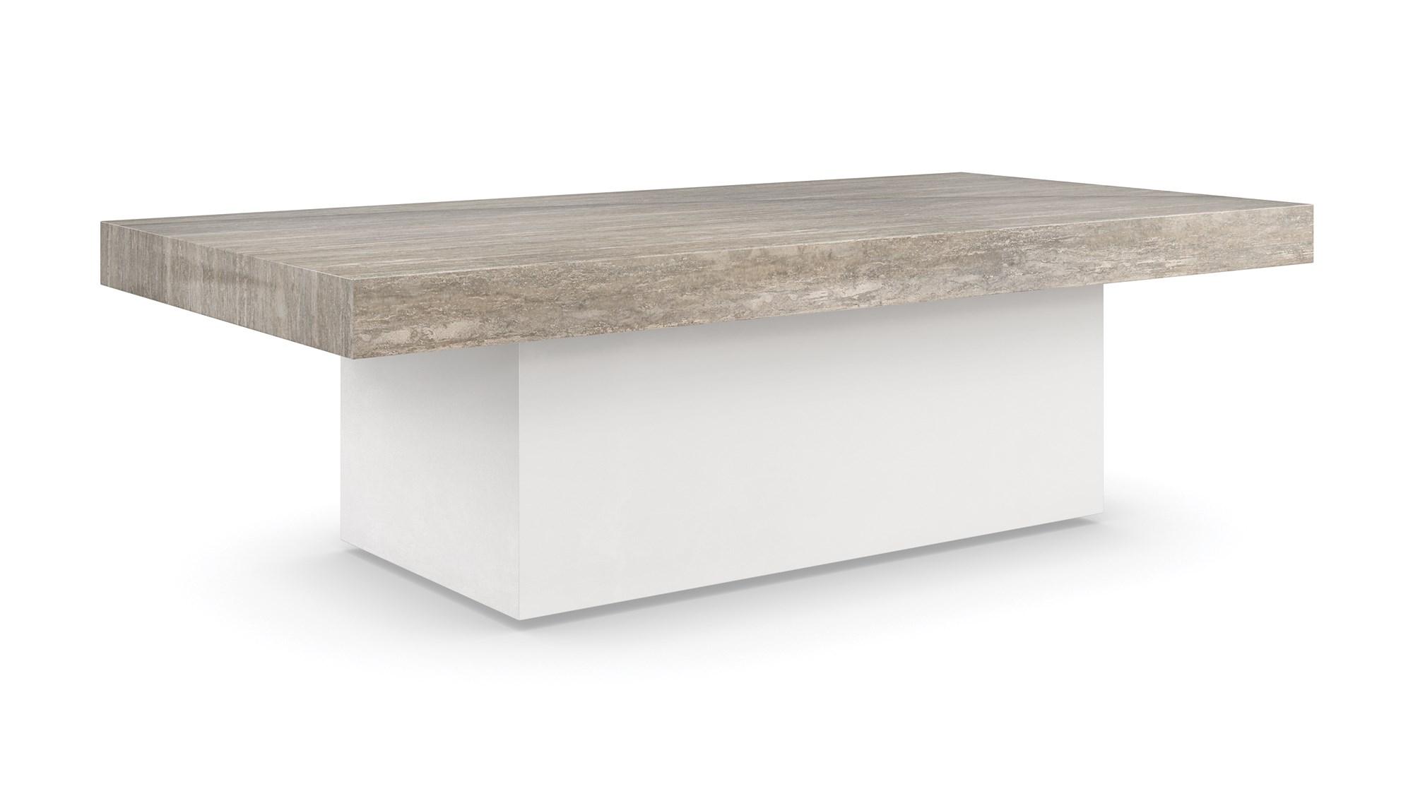 

    
Silver Travertine Stone Top UNITY COCKTAIL TABLE by Caracole
