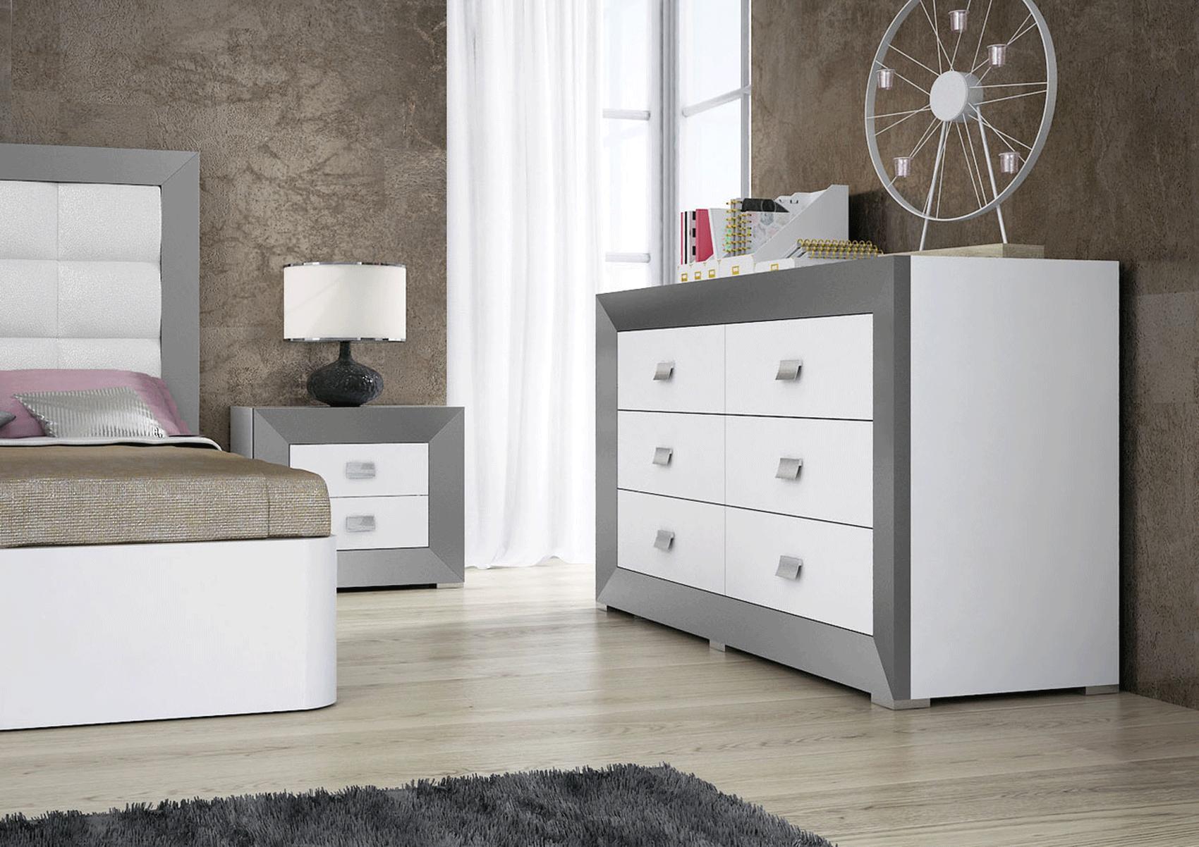 

                    
ESF MARGOTSBED Storage Bedroom Set White/Silver Eco Leather Purchase 

