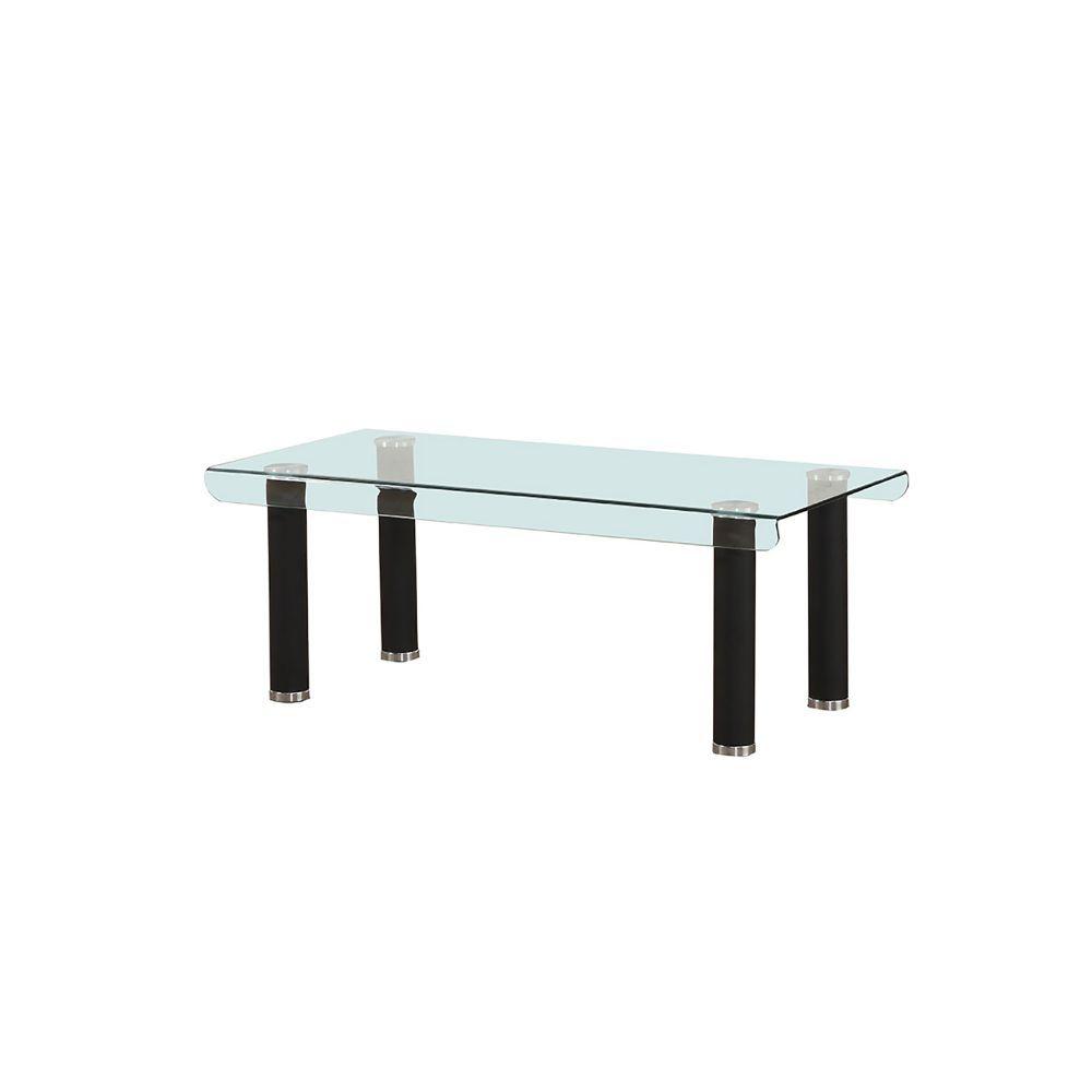 

    
Simple Black & Clear Glass Coffee Table + 2 End Tables by Acme Gordie 83685-3pcs

