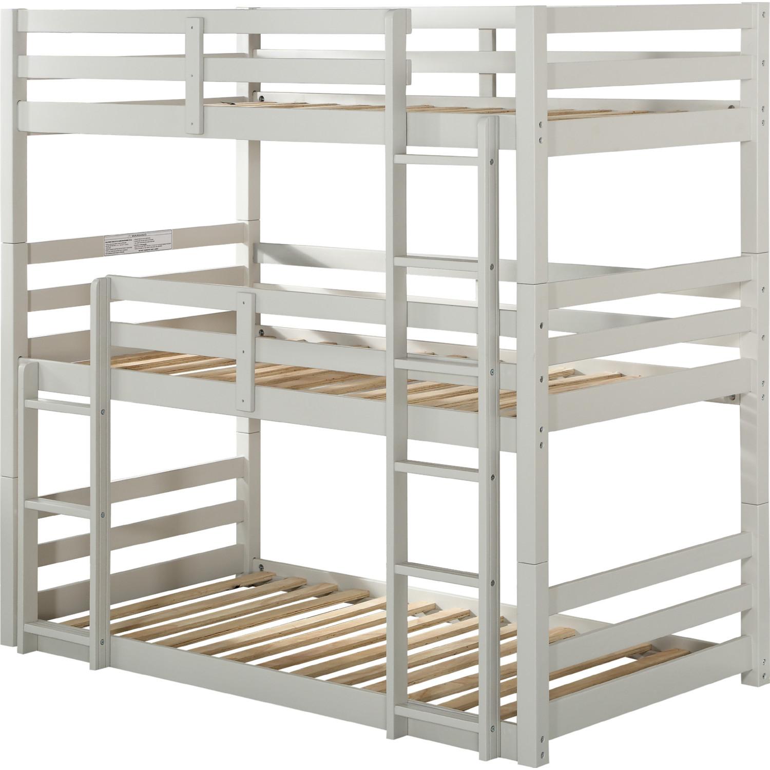 

    
Simple Light Gray Wood Triple Twin/Twin/Twin Bunk Bed Acme Ronnie 37420

