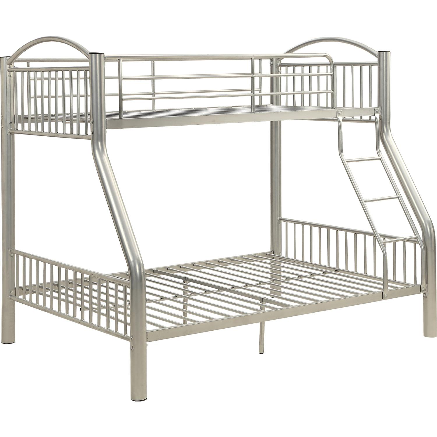 

    
Simple Silver Twin/Full Bunk Bed by Acme Cayelynn 37380SI
