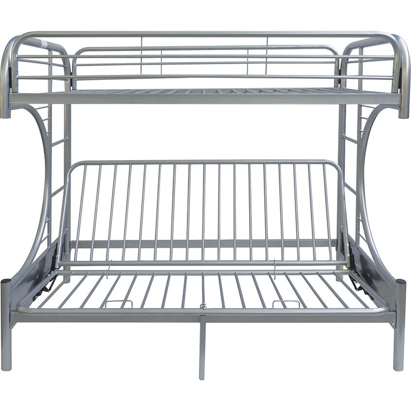 

    
Simple Silver Twin XL/Queen/Futon Bunk Bed Metal Acme Eclipse 02093SI
