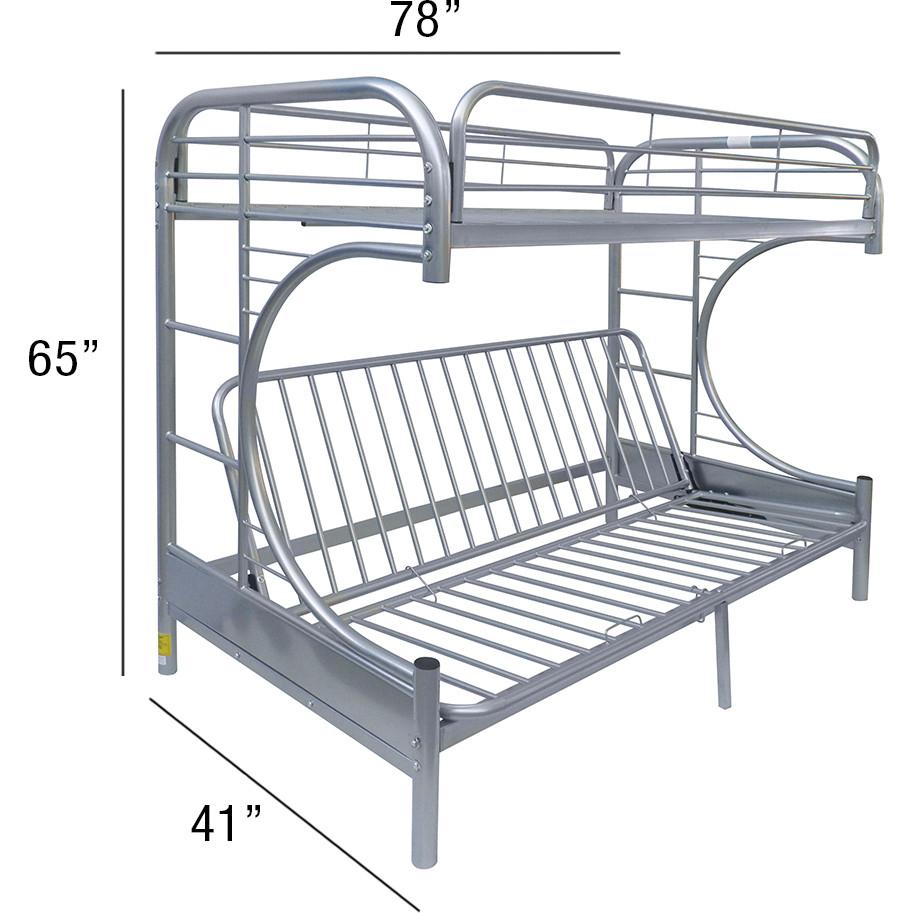 

                    
Acme Furniture Eclipse Twin/Full/Futon Bunk Bed Silver  Purchase 
