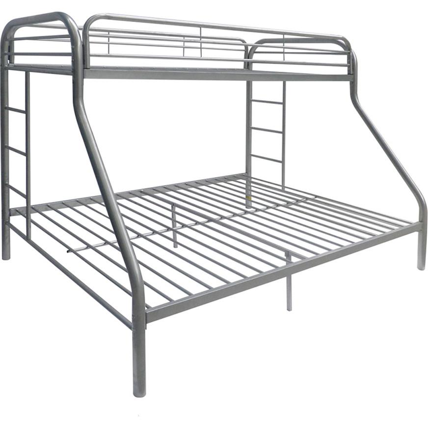 

    
Simple Silver Twin XL/Queen Bunk Bed Metal Acme Tritan 02052SI
