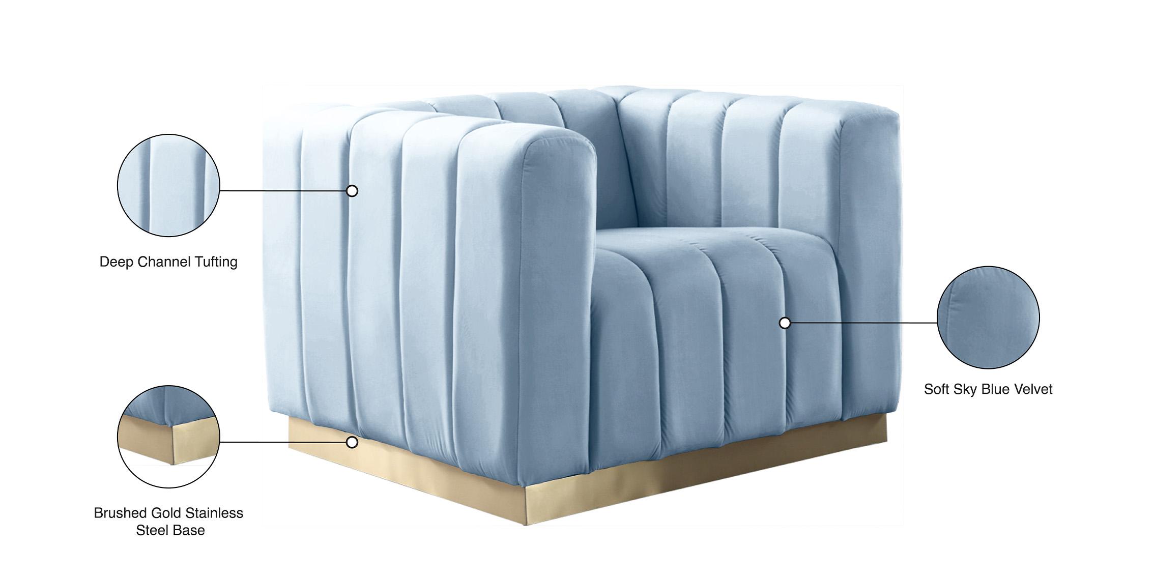 

    
 Order  Sky Blue Velvet Tufted Chair Set 2Pcs MARLON 603SkyBlu-C Meridian Contemporary
