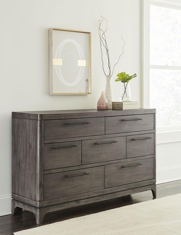 

    
Rustic Slate Gray Dresser & Mirror Set 2Pcs CICERO by Modus Furniture

