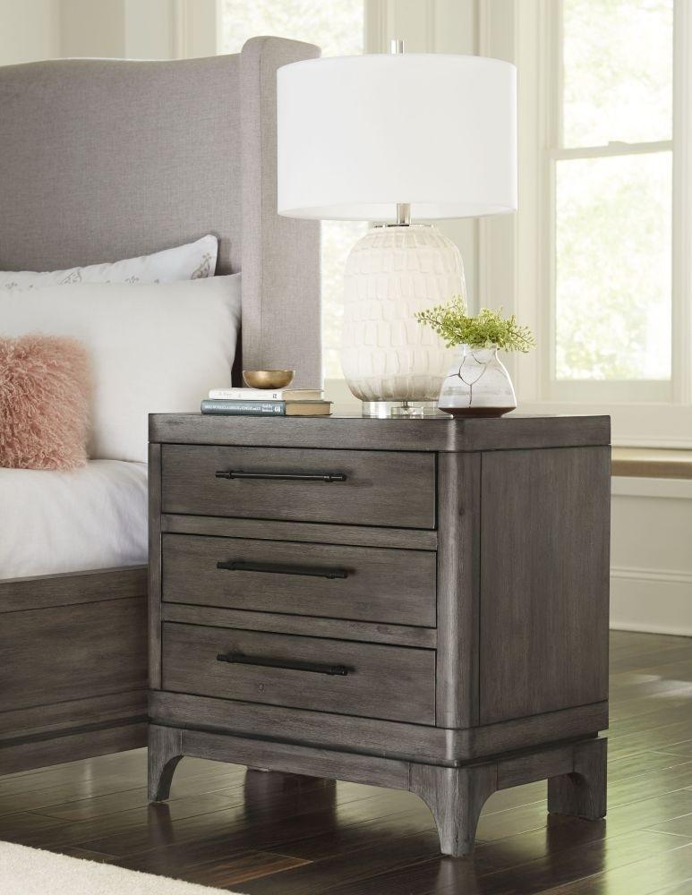 

    
Rustic Slate Gray Nightstand Set 2Pcs CICERO by Modus Furniture
