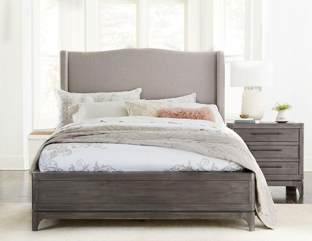

    
Rustic Slate Gray Upholstered CAL King Bed CICERO by Modus Furniture
