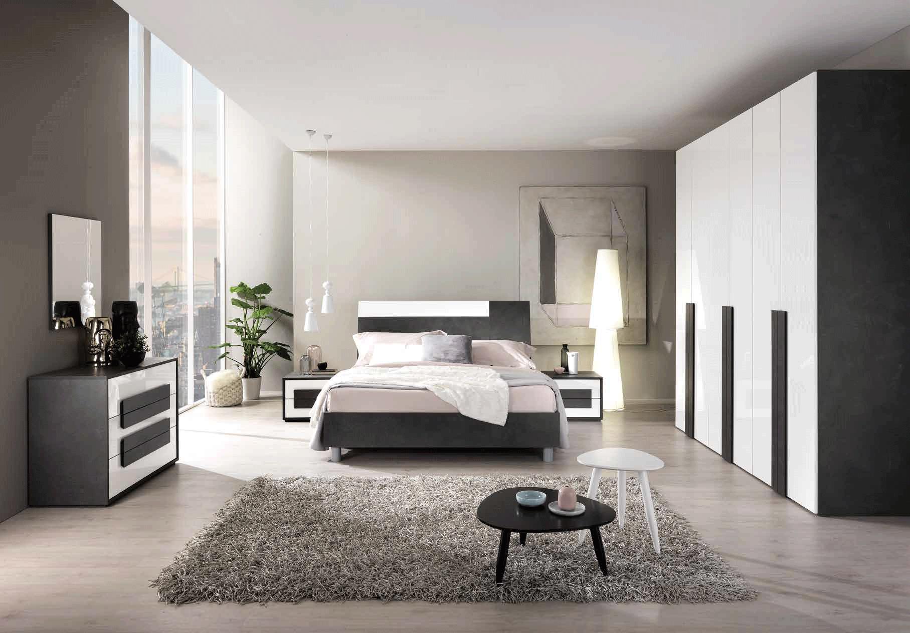 

    
Slate Grey & White King Bedroom Set 5 PANAREA ESF Modern Made in ITALY
