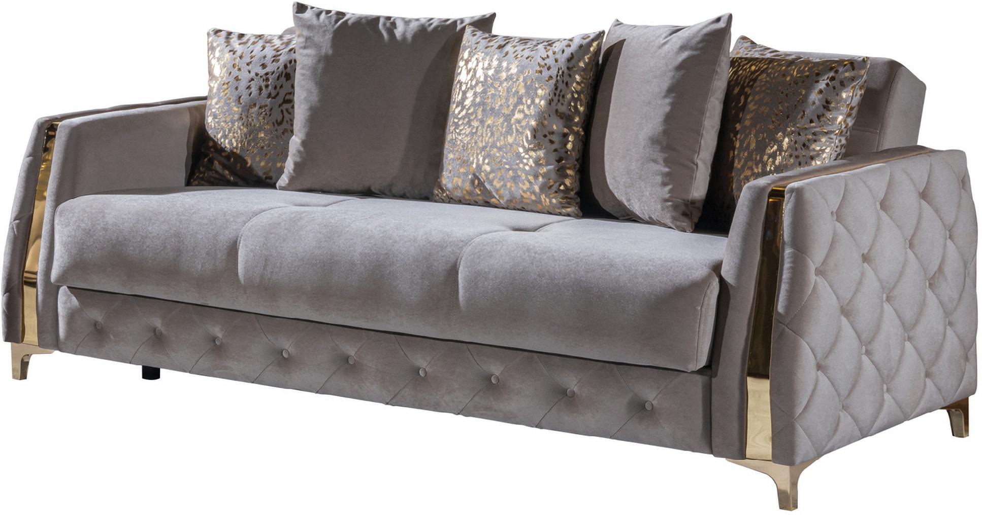 

    
Sleeper Sofa Set 2Pcs with Under Seat Storage In Taupe Lust Galaxy Home Modern
