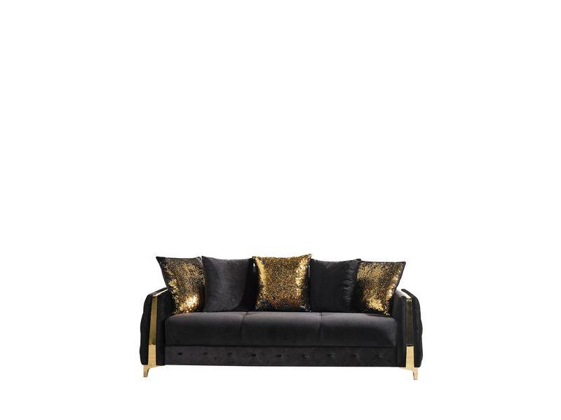 

    
Sleeper Sofa Set 3Pcs with Under Seat Storage In Black Lust Galaxy Home Modern
