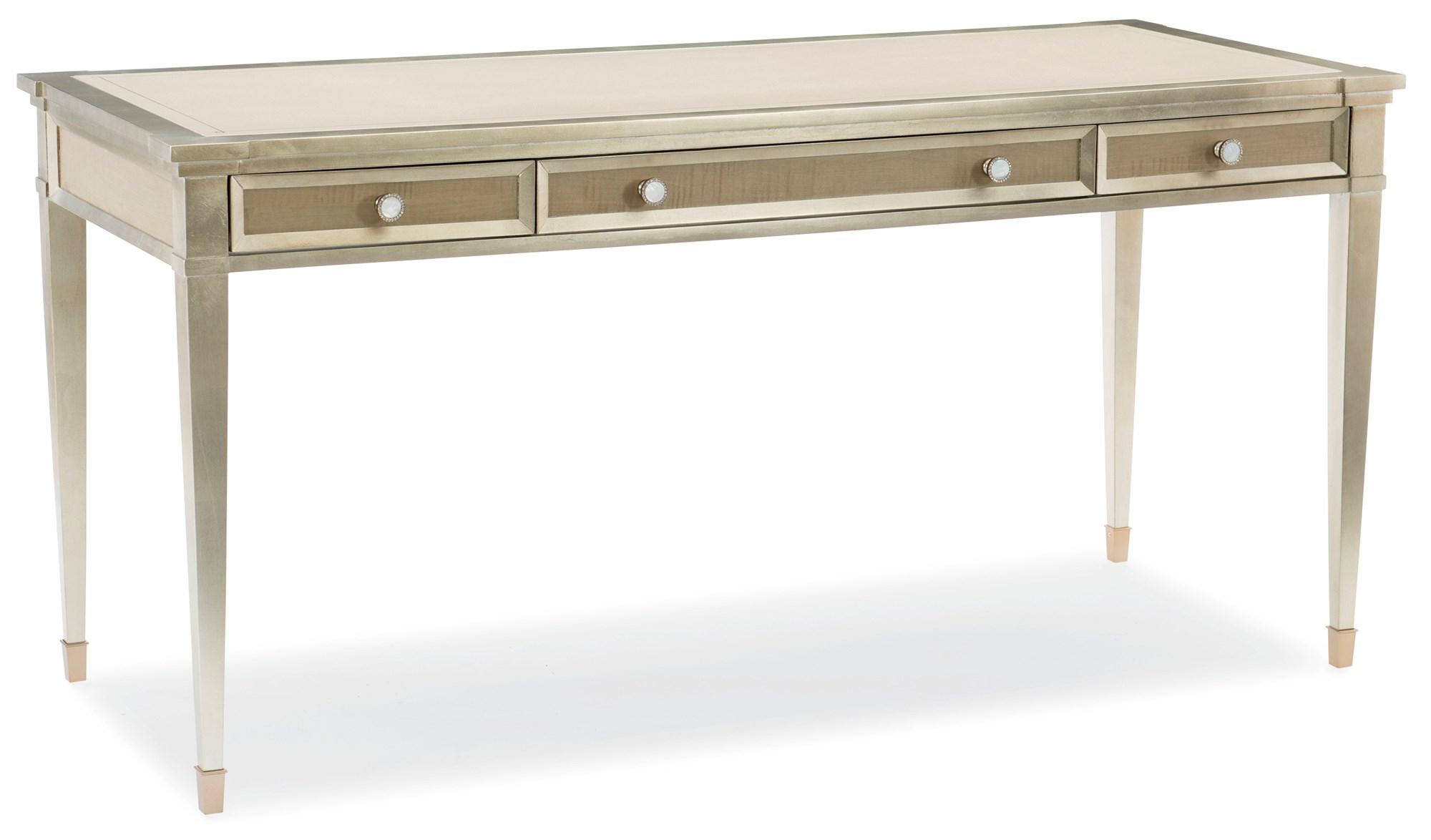 

    
Smoke W/ Solids in Taupe Silver Leaf Console Table LETTERS FROM HOME by Caracole
