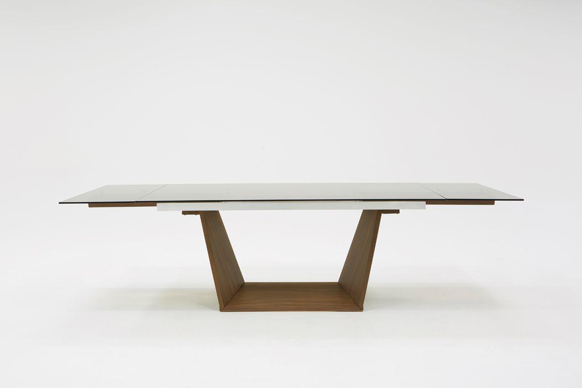 

    
 Order  Smoked Glass & Walnut Extendable Dining Table Modrest Babia VIG Contemporary

