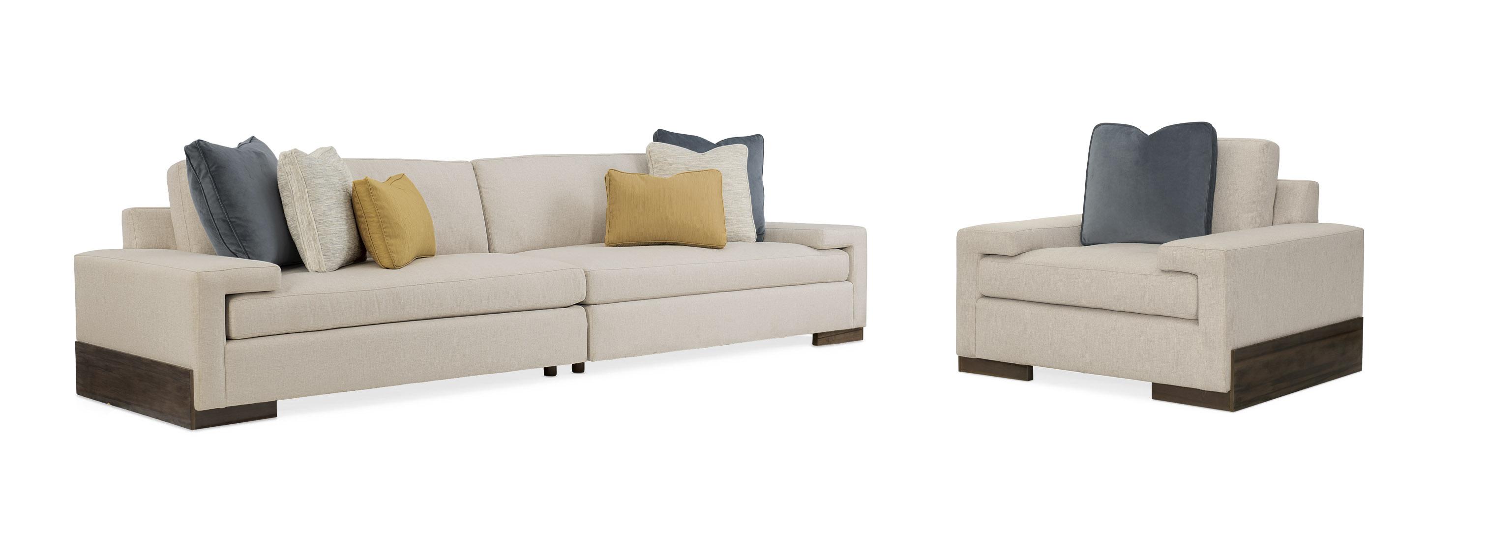 Contemporary Sectional Sofa Set I'M SHELF-ISH M090-018-SEC2-A-Set-2 in Sable Fabric