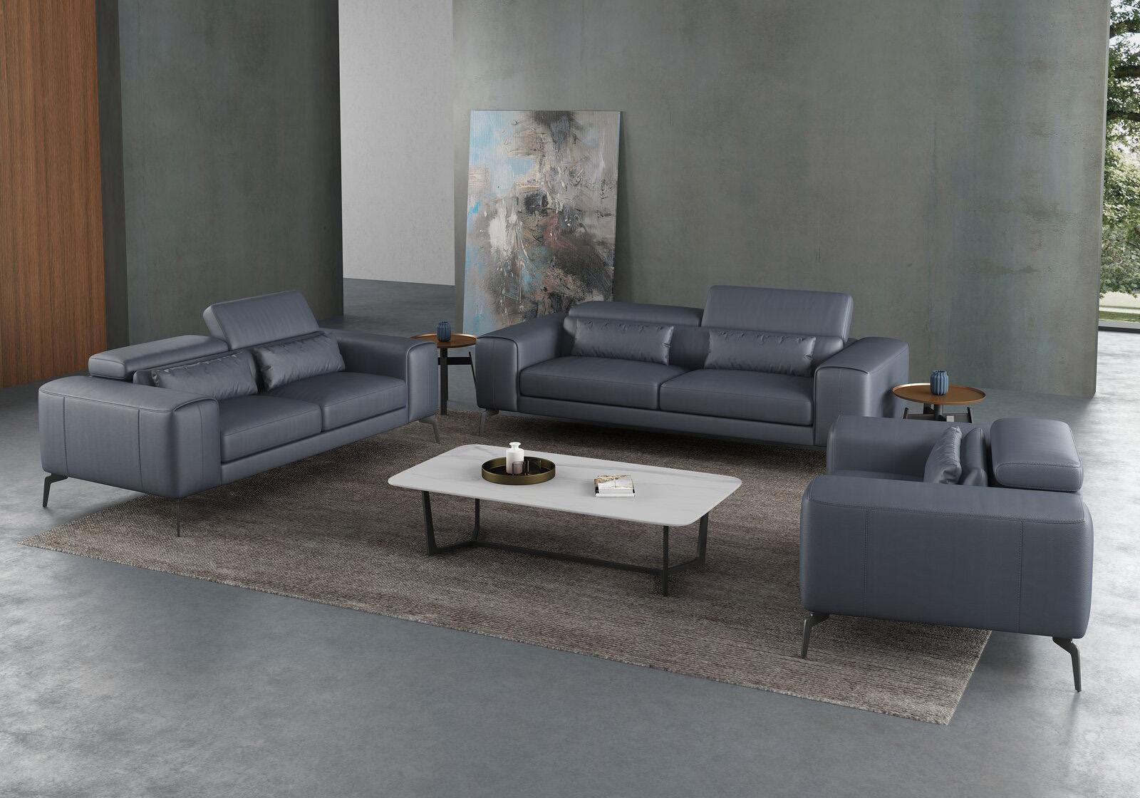 

                    
Buy Smokey Gray Italian Leather CAVOUR Sofa Set 2Pcs EUROPEAN FURNITURE Contemporary
