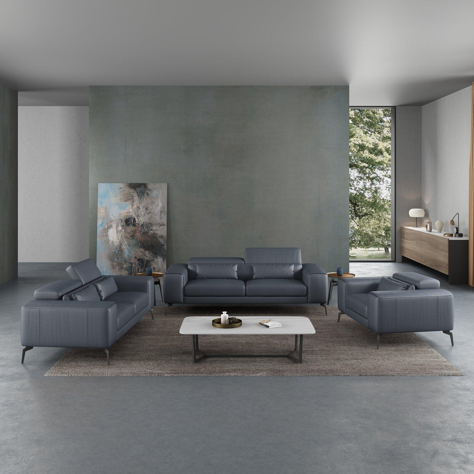 

    
EUROPEAN FURNITURE CAVOUR Sofa Set Smoke/Gray EF-12550-Set-3
