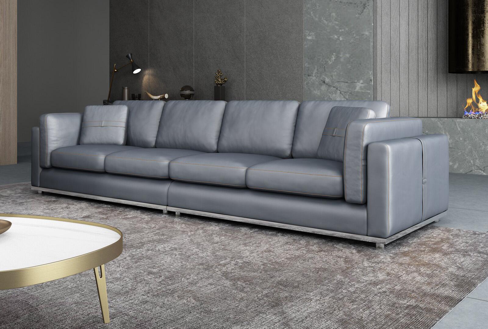 

    
Smokey Gray Italian Leather 4-Seater Sofa Contemporary PICASSO EUROPEAN FURNITURE
