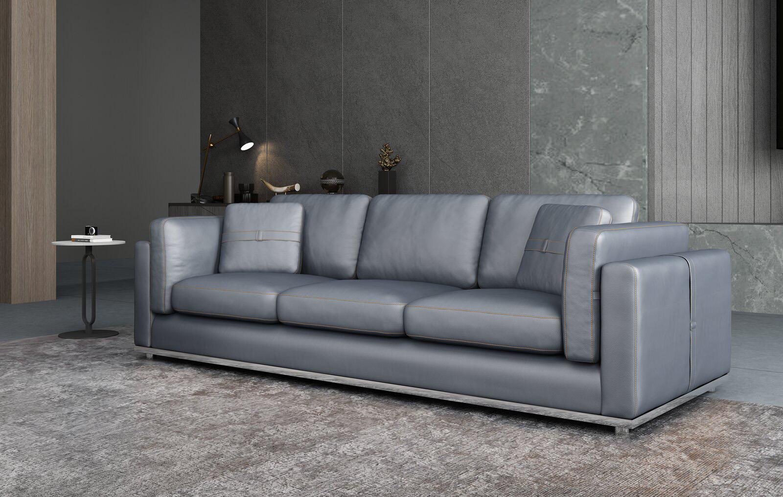 

    
Smokey Gray Italian Leather Sofa Contemporary PICASSO EUROPEAN FURNITURE
