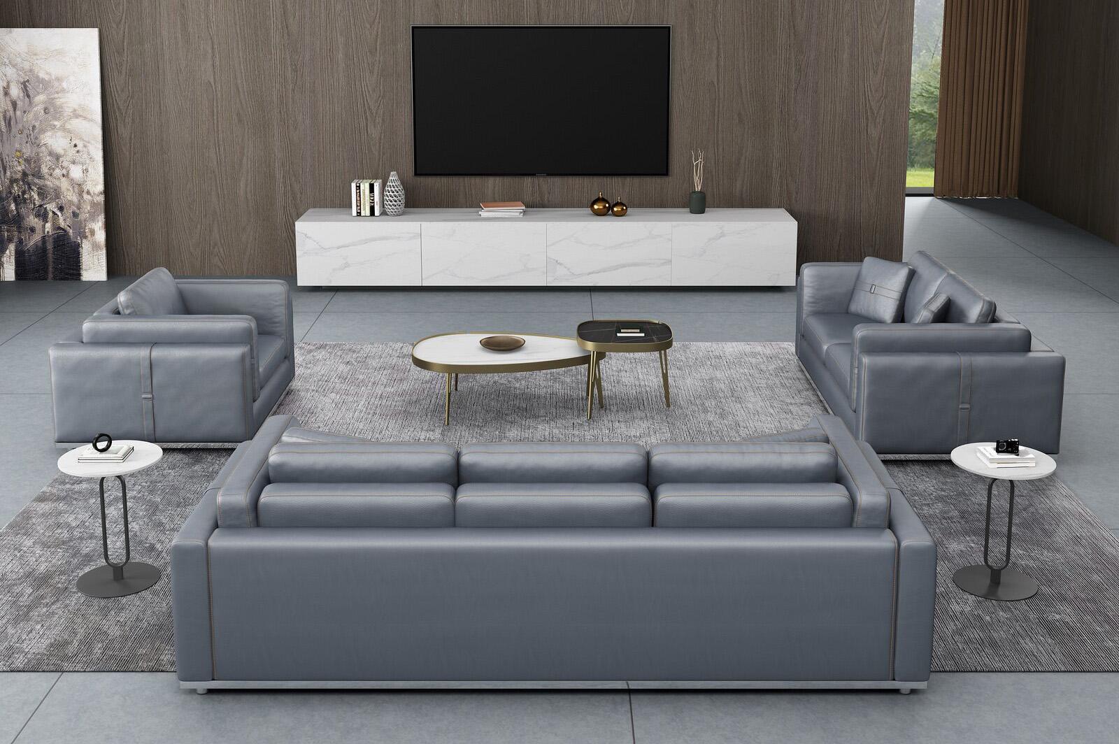 

                    
Buy Smokey Gray  Italian Leather Sofa Set 2Pcs Contemporary PICASSO EUROPEAN FURNITURE
