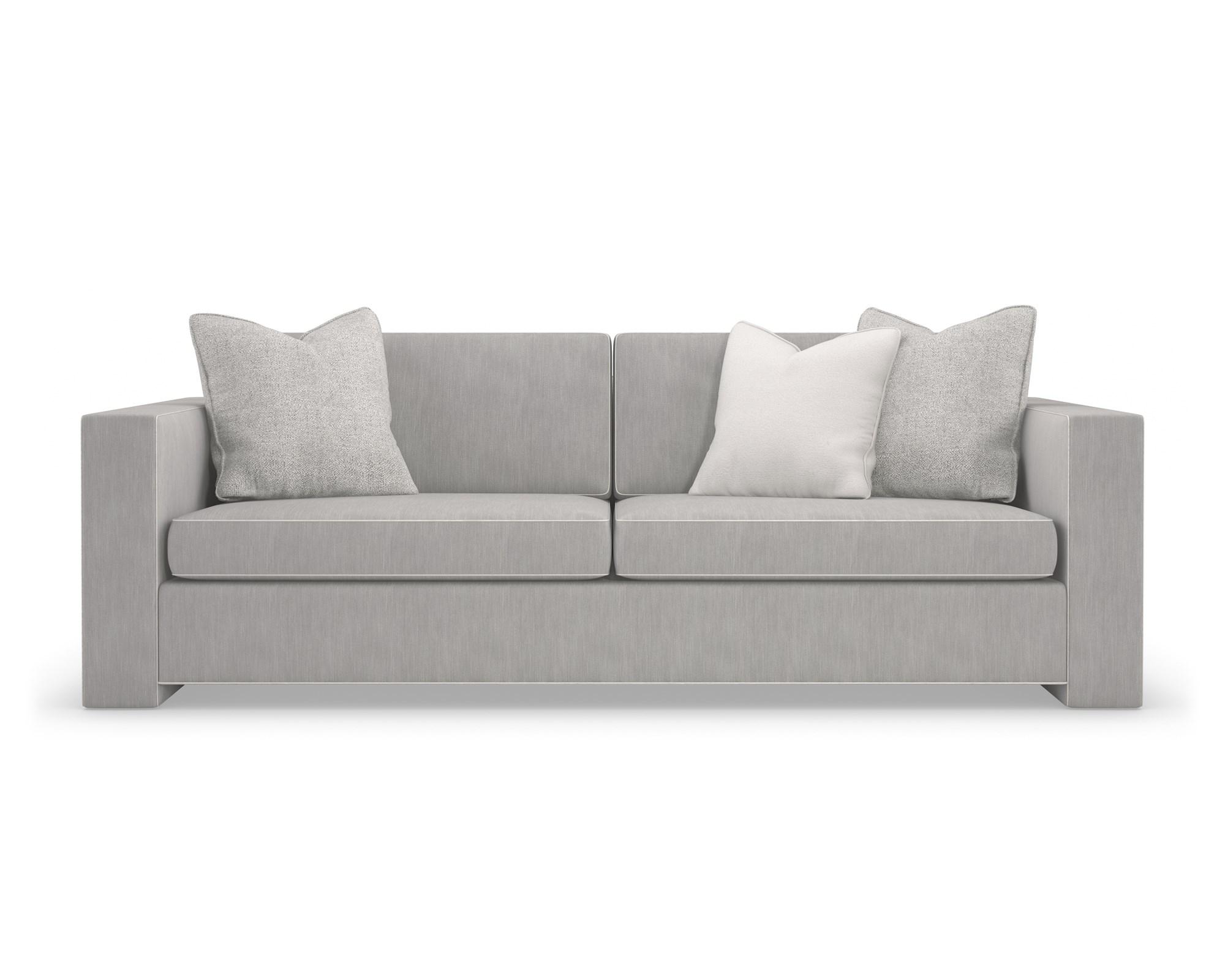 

    
Smoky Taupe Fabric Sofa Sleeper Contemporary WELT PLAYED SLEEPER by Caracole

