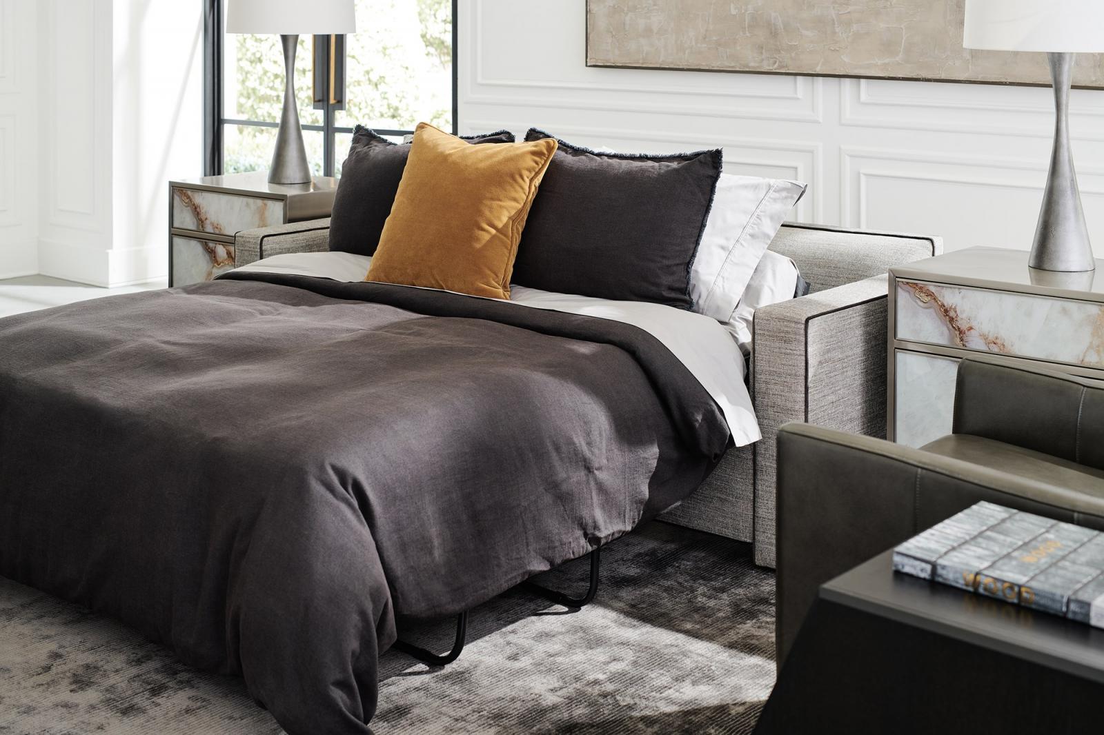 

    
UPH-019-017-B Smoky Taupe Fabric Sofa Sleeper Contemporary WELT PLAYED SLEEPER by Caracole
