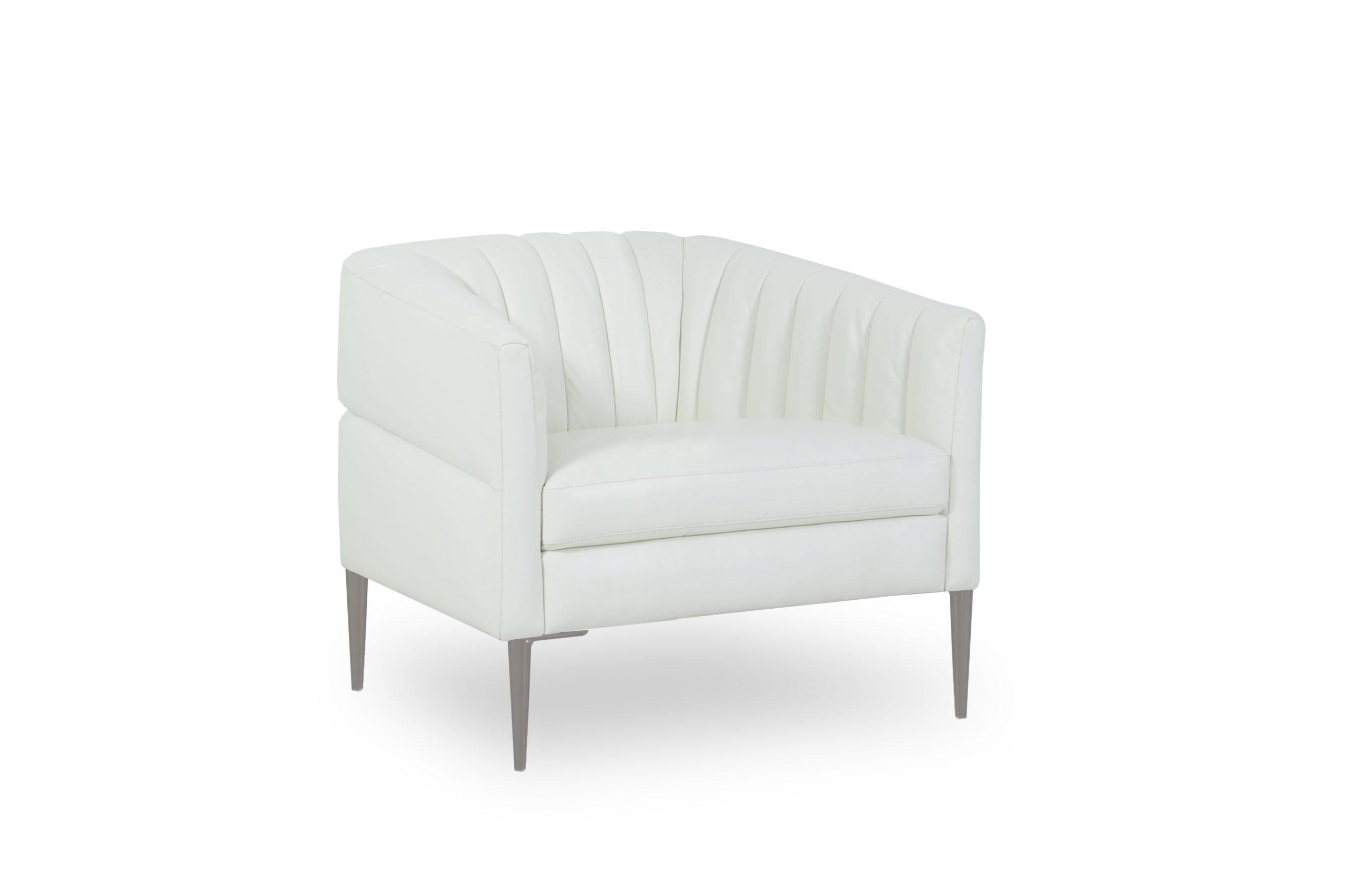 Contemporary, Modern Arm Chair 441 - Pearl 44101BS1296 in Pearl White Top grain leather