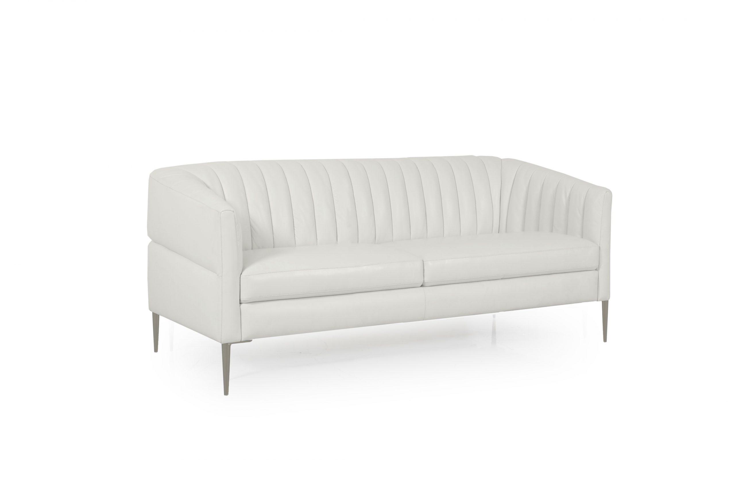 Contemporary, Modern Loveseat 441 - Pearl 44102BS1296 in Pearl White Top grain leather