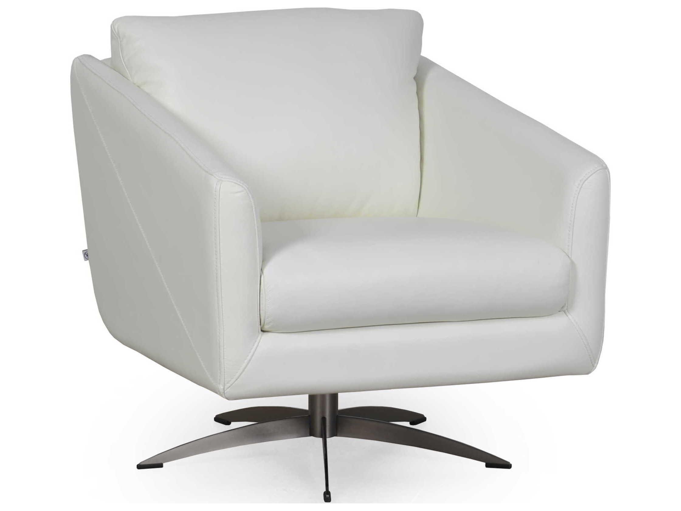 

    
Snow White Full Top Grain Leather Swivel Chair Set 2Pcs Jayden 530 Moroni Modern
