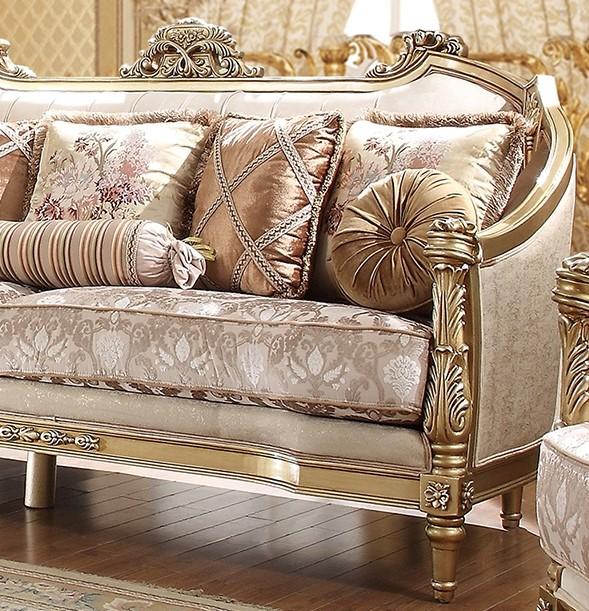 

    
Homey Design Furniture HD-2019 Sofa Gold Finish/Beige HD-S2019
