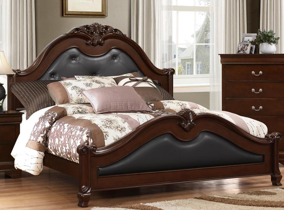 

    
Soflex Avalyn Rich Dark Brown Finish Tufted Queen Panel Bed Traditional Classic
