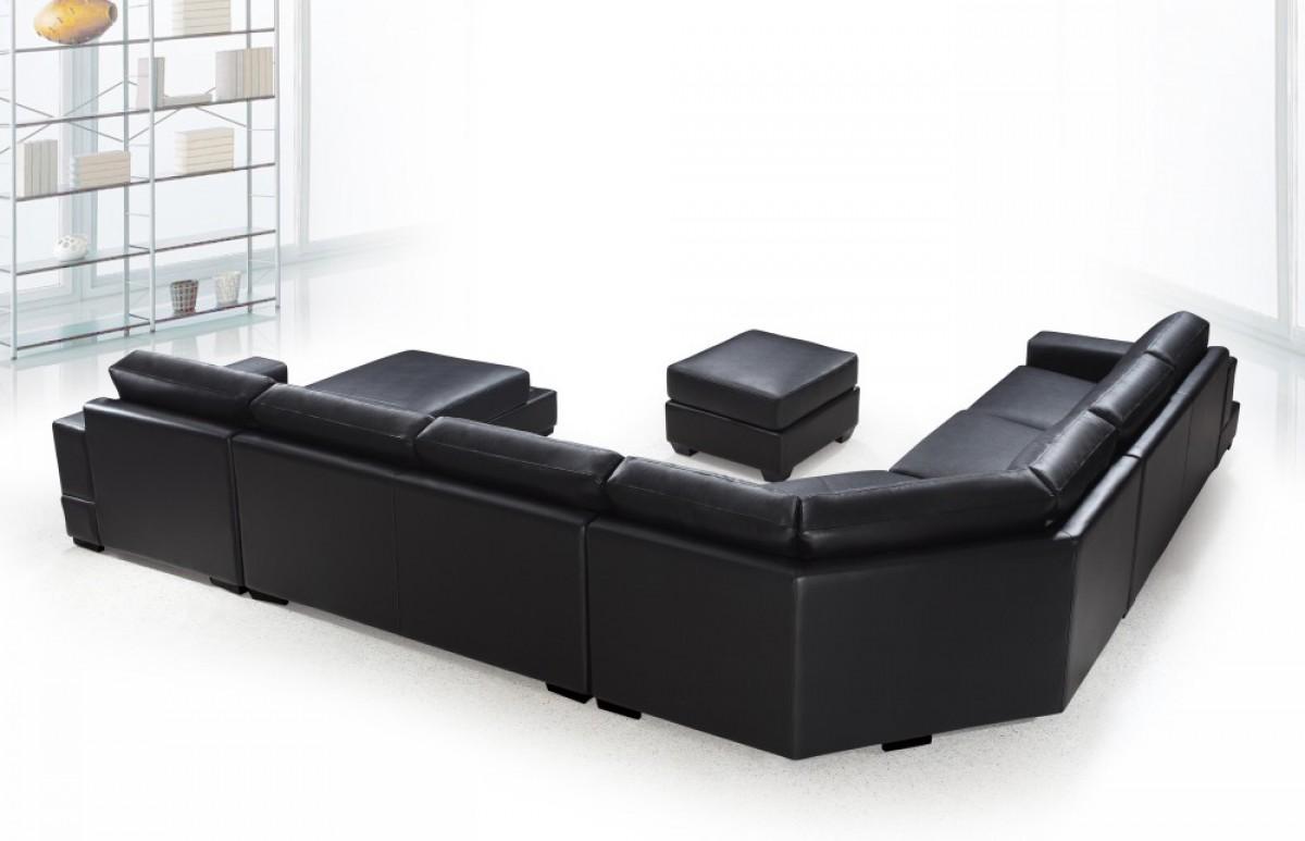 

    
Soflex Baltimore Ultra Modern Black Faux Leather Sectional Sofa Right Chaise
