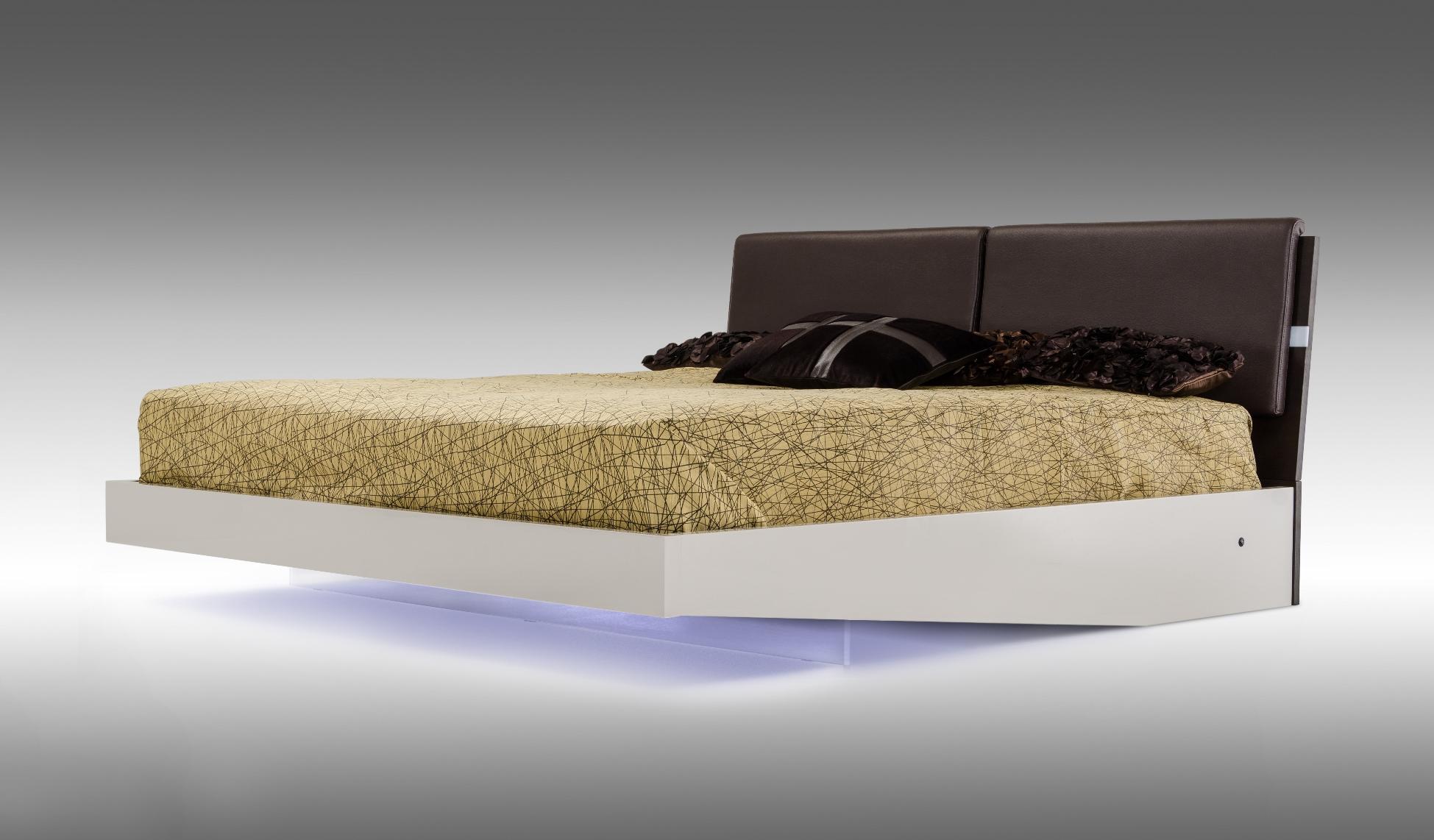 

    
Soflex Birmingham Modern Brown Oak ECO-leather Headboard Floating Queen Bed LED Lights
