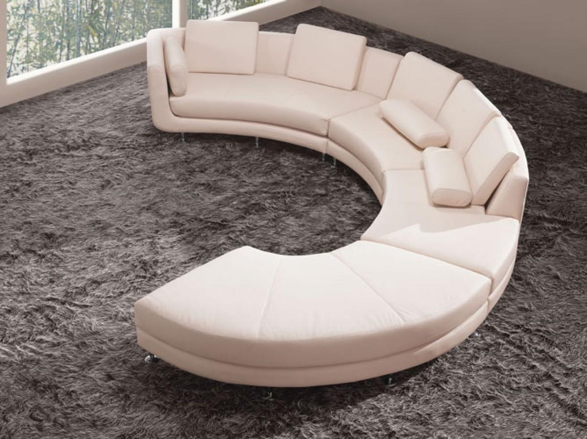 

    
Soflex Boston Ultra Modern Off-White Genuine Leather Sectional Sofa
