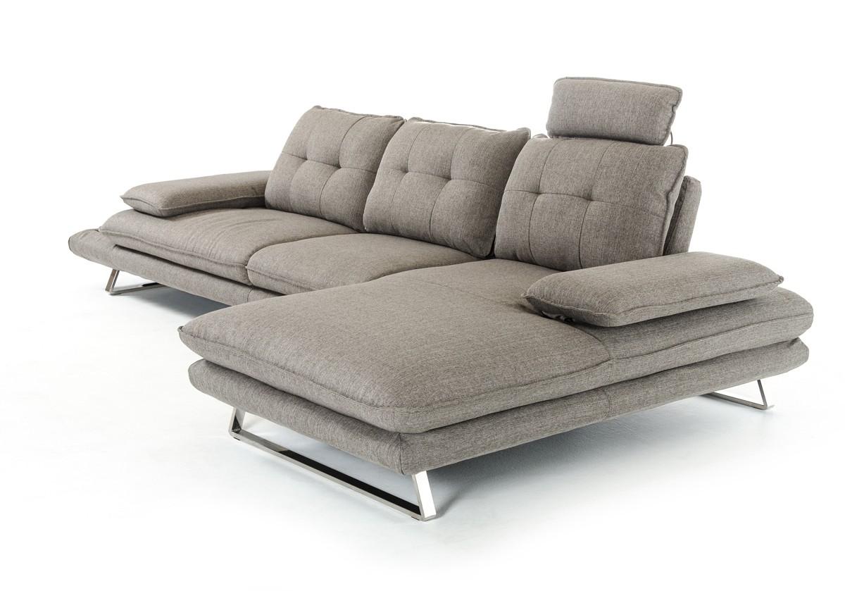 Modern Sectional Sofa Buffalo Soflex-Buffalo-RHC in Gray Fabric