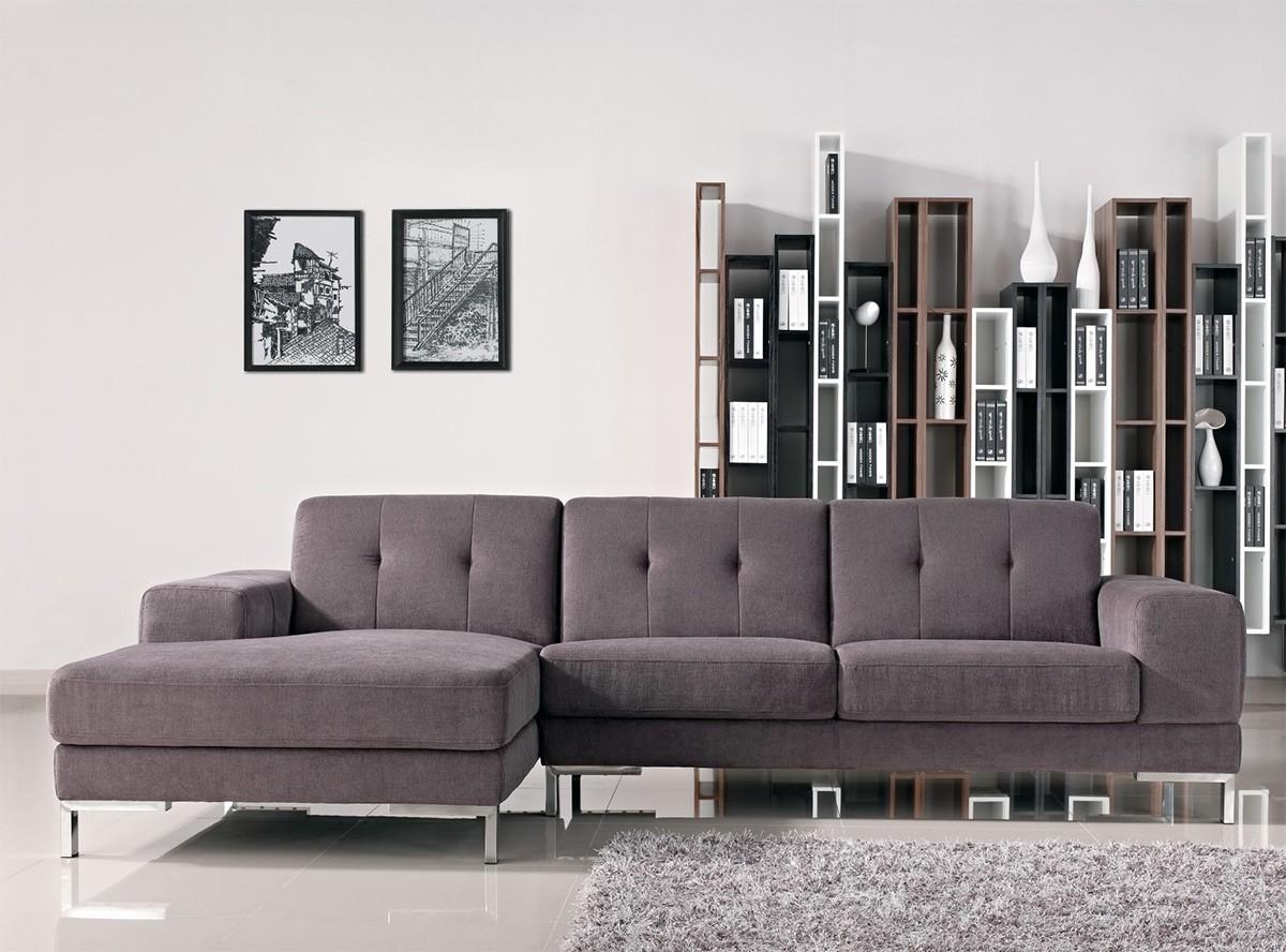Modern Sectional Sofa Charlotte Soflex-Charlotte-Sectional-LHC in Gray Fabric