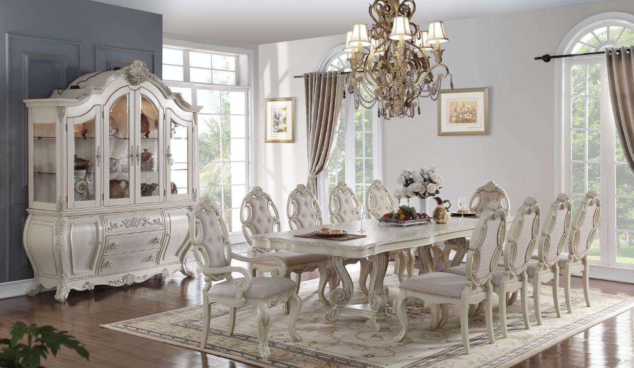 

                    
Soflex Riviera Dining Table Set Antique White Fabric Purchase 

